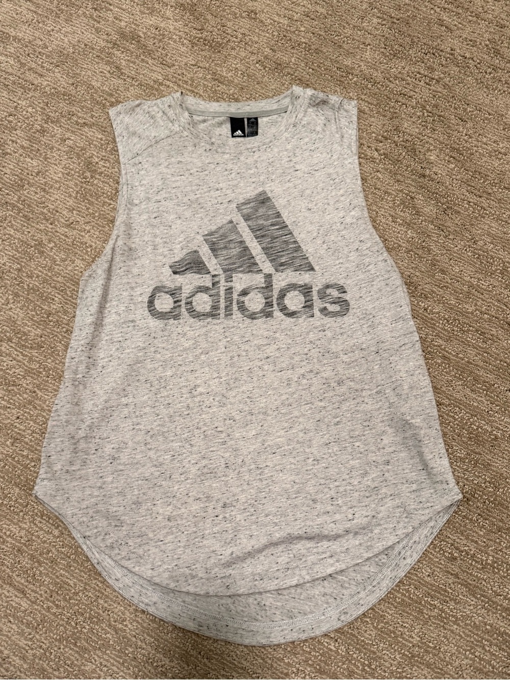 adidas Women's Heather Gray Logo Muscle Tank